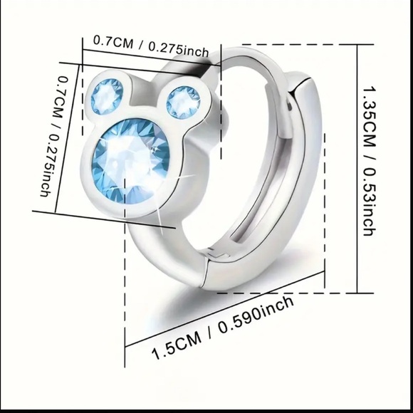 Mickey Mouse Sterling Silver Hypoallergenic Hoop Earrings - Picture 5 of 5